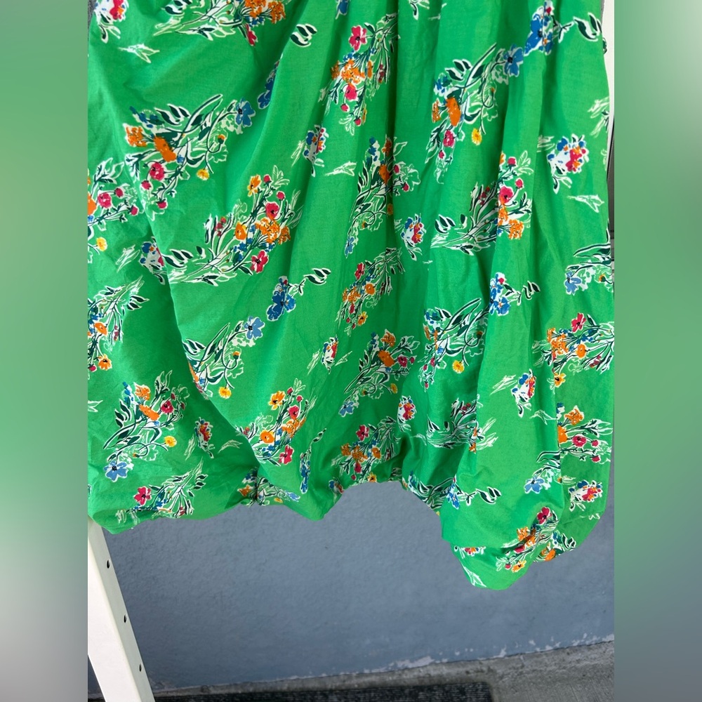 A New Day Floral Puff Sleeve Side Cut Outs Smocked Feminine Bubble Hem Dress 2X - Picture 4 of 6